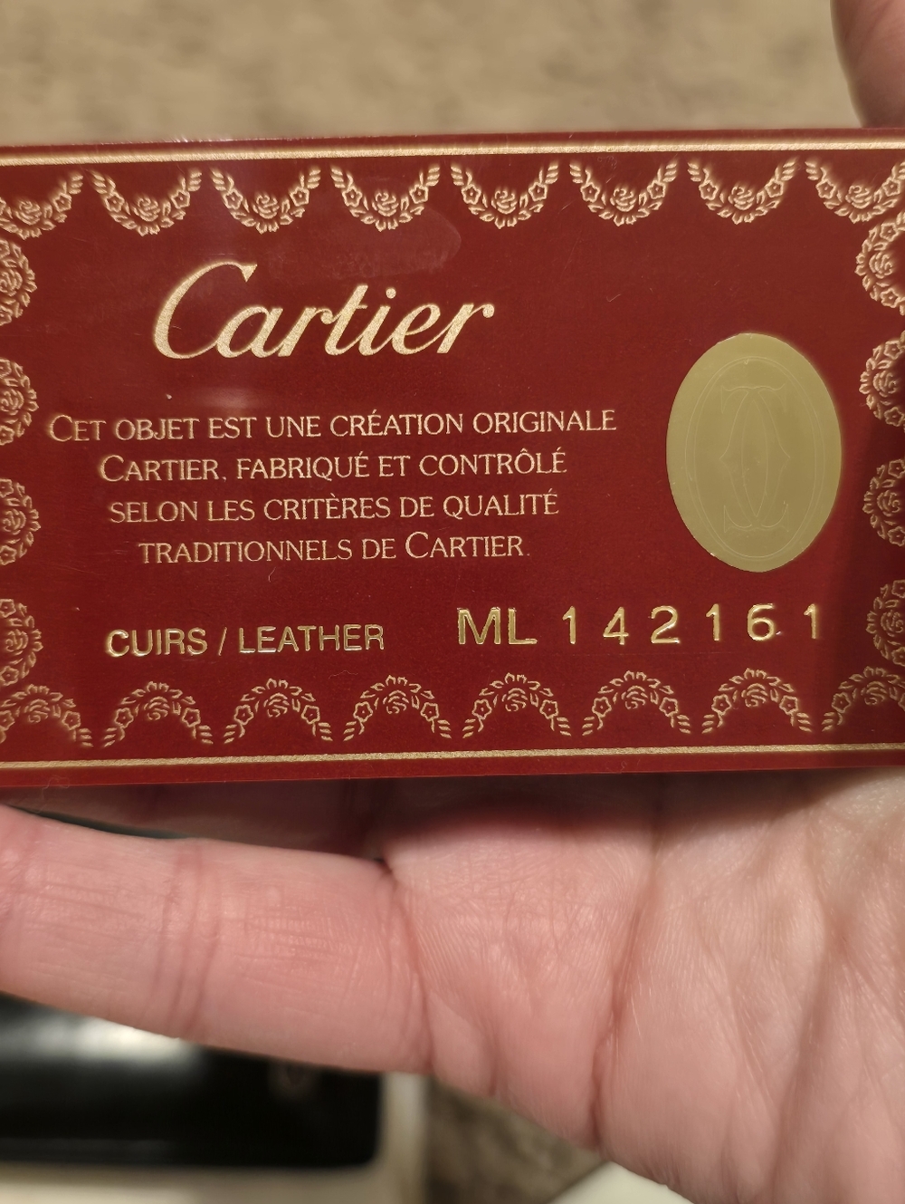 Cartier Bifold wallet Cards Case Holder Black Leather Logo With Box - Picture 14 of 15